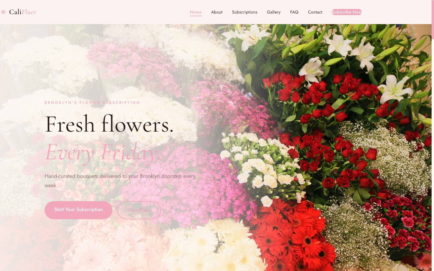 CaliFluer — demo website built by Volta Studios